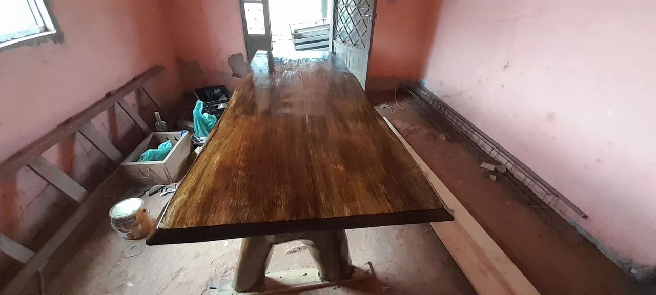 Mesa rústica 2m madeira maciça. - Foto 2