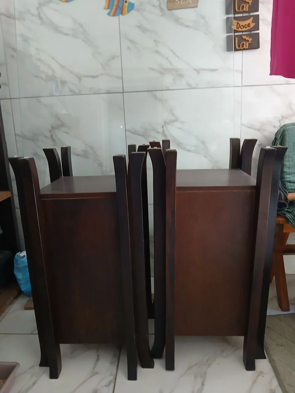 Mesa de vidro p/6 cadeiras 