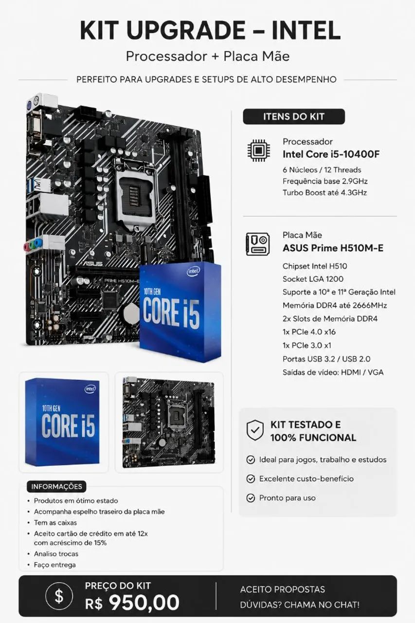 Kit Intel i5 10400F