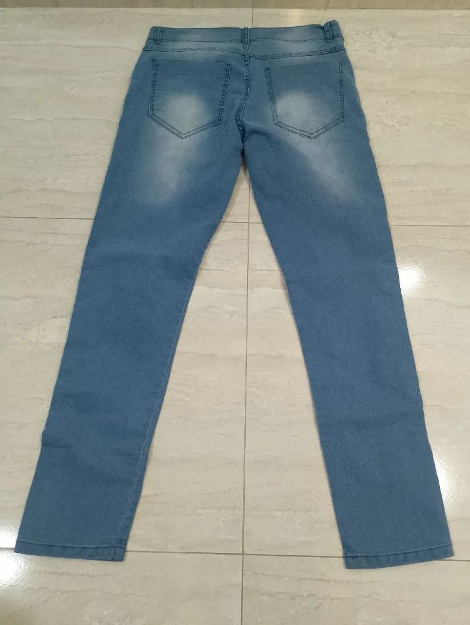 Calça jeans masculina, azul claro, número 42, com elastano, nova - Foto 3
