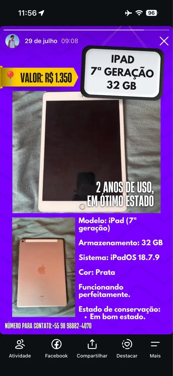 IPad de 7 geração 32GB