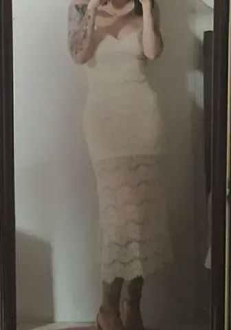 Vestido Midi Original da CHEROY P Renda de Verdade