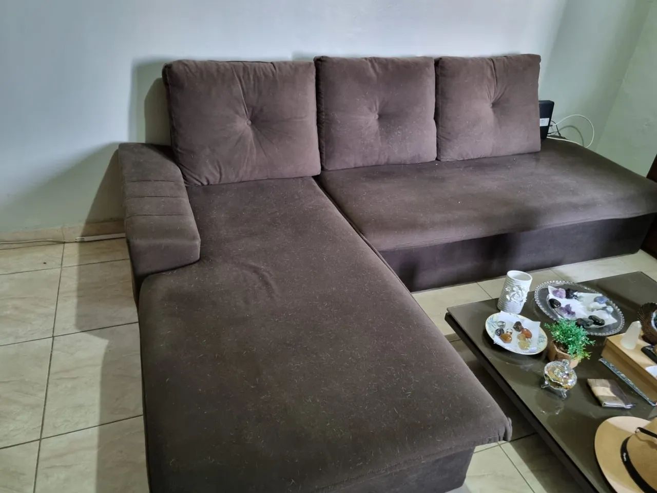 Vendo Sofá Veludo, R$ 550,00