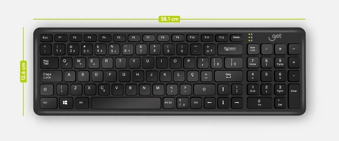 Kit Teclado e Mouse Sem Fio USB Get Compact 2 - Foto 3