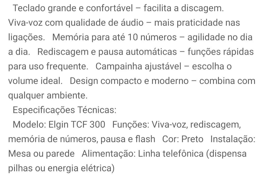Telefone de mesa Elgin - Foto 4