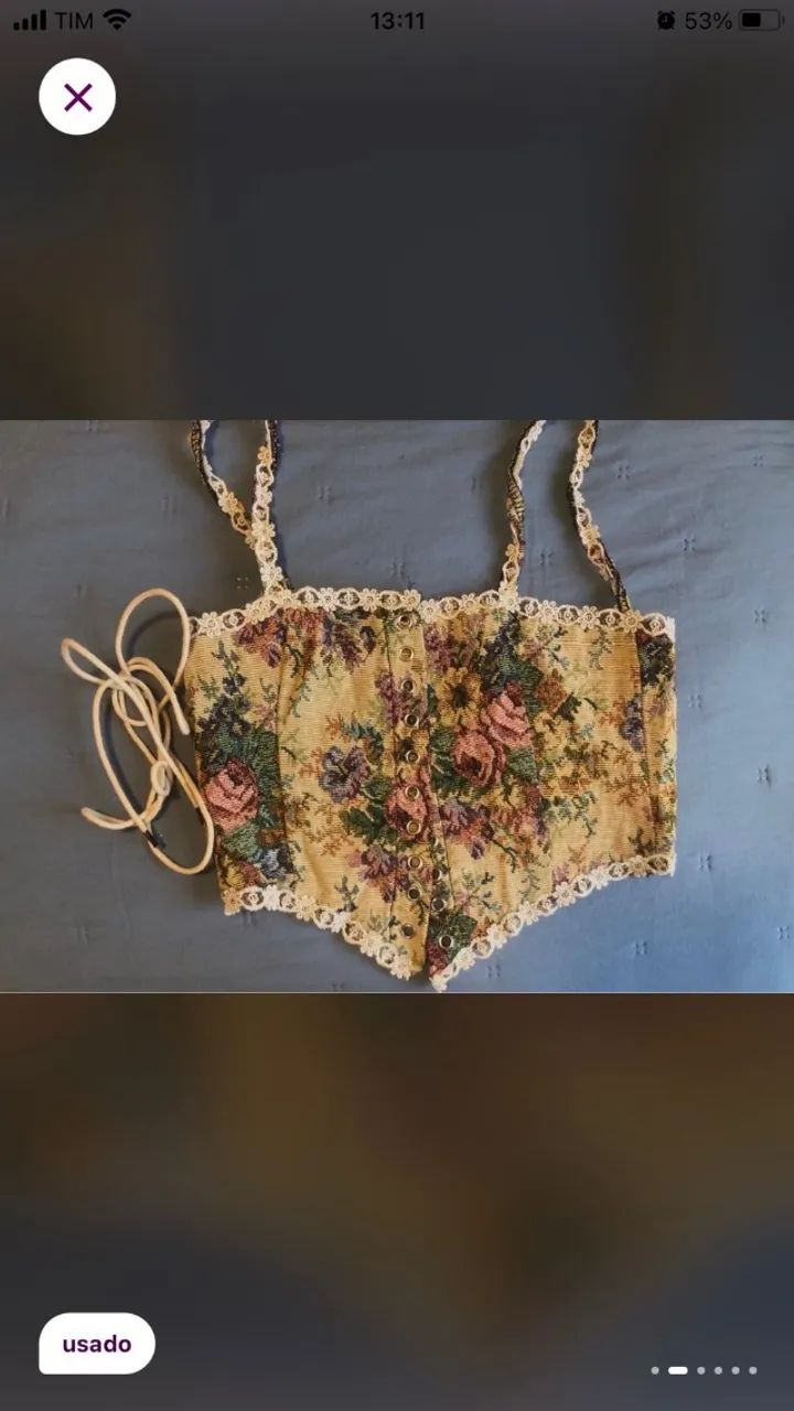 Corset Florido Vintage Cottage Core - Foto 2