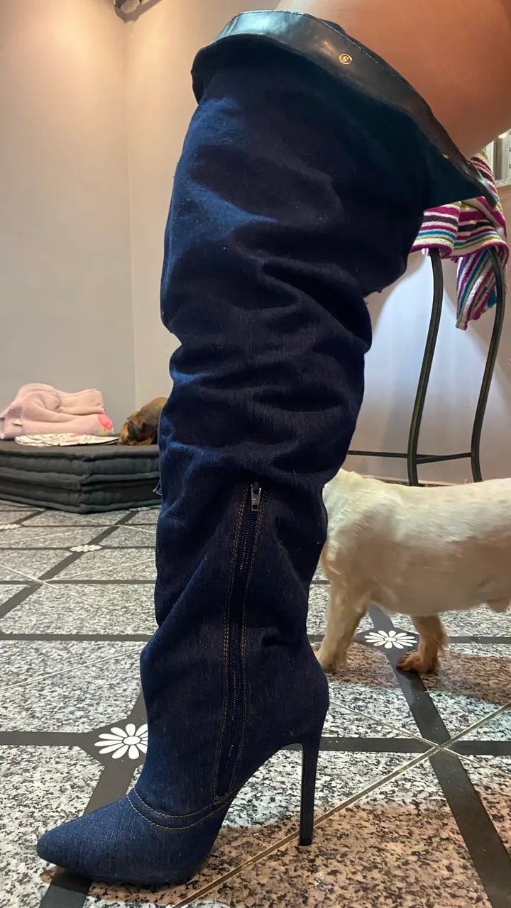 Bota Jeans cano longo - Foto 3