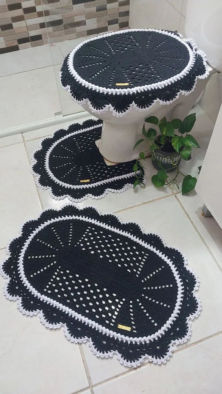 Jogo de banheiro em crochê 