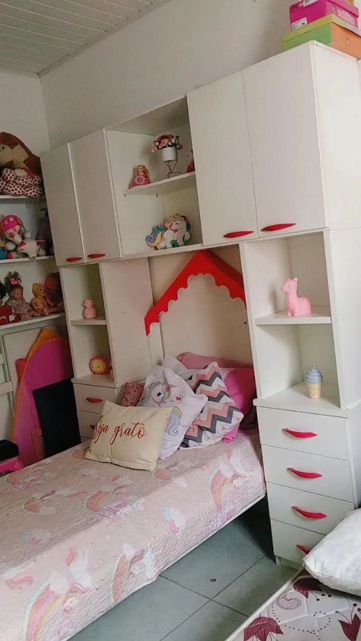Conjunto guarda roupa  e cama para criança feminina em MDF  - Foto 3