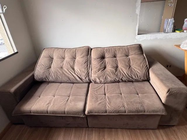 2.30m Brown Reclining and Extendable Sofa / Sofa Bed444757590367938562