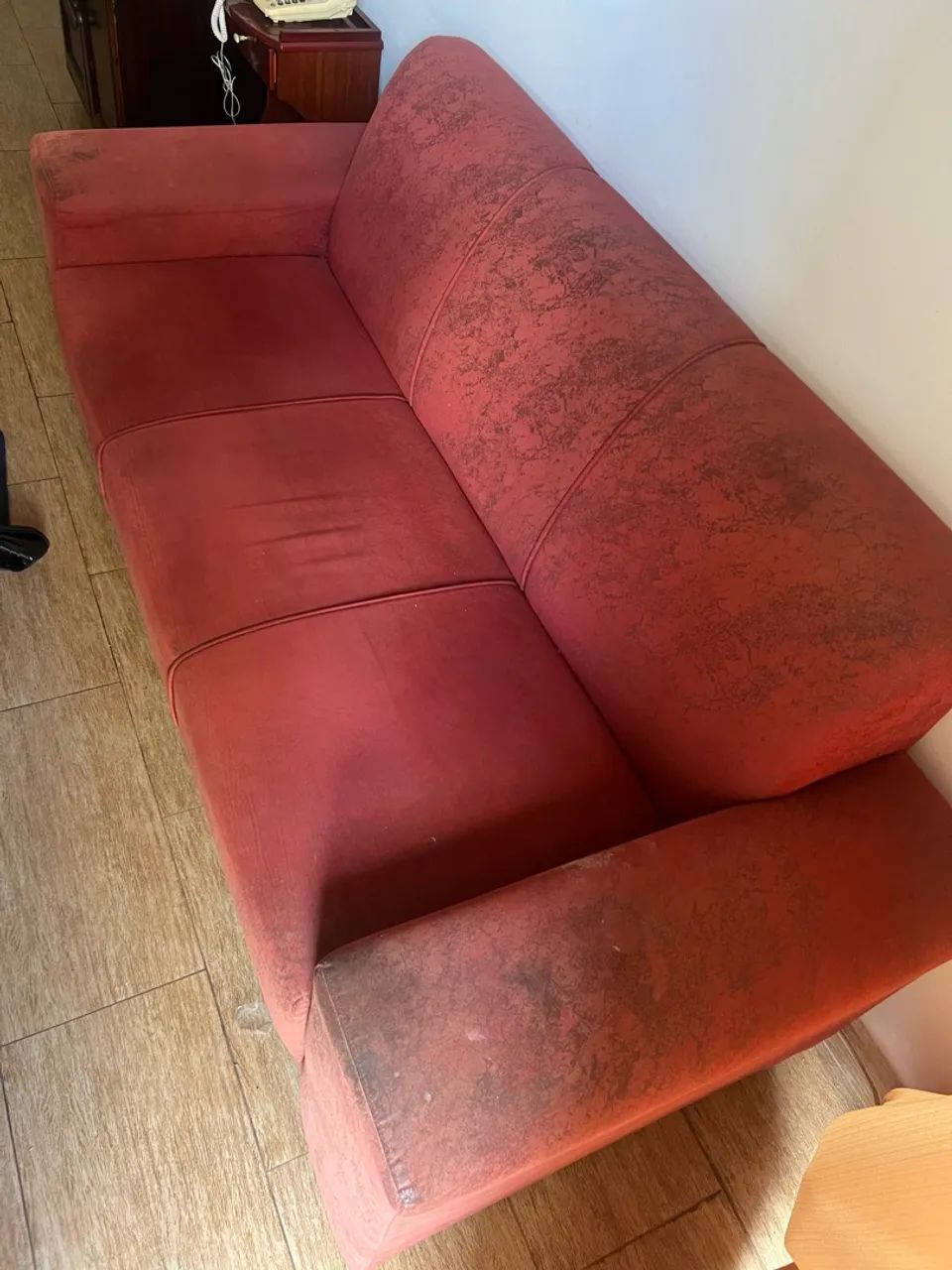 Sofá 3 Lugares Vermelho - Usado
