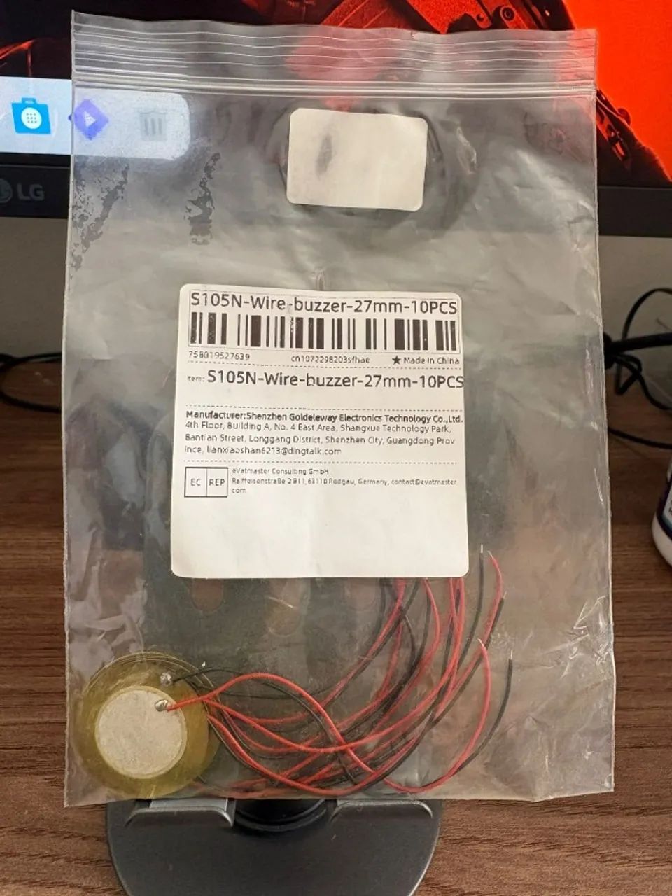 Piezo Eletrônico 27 mm - 8 peças