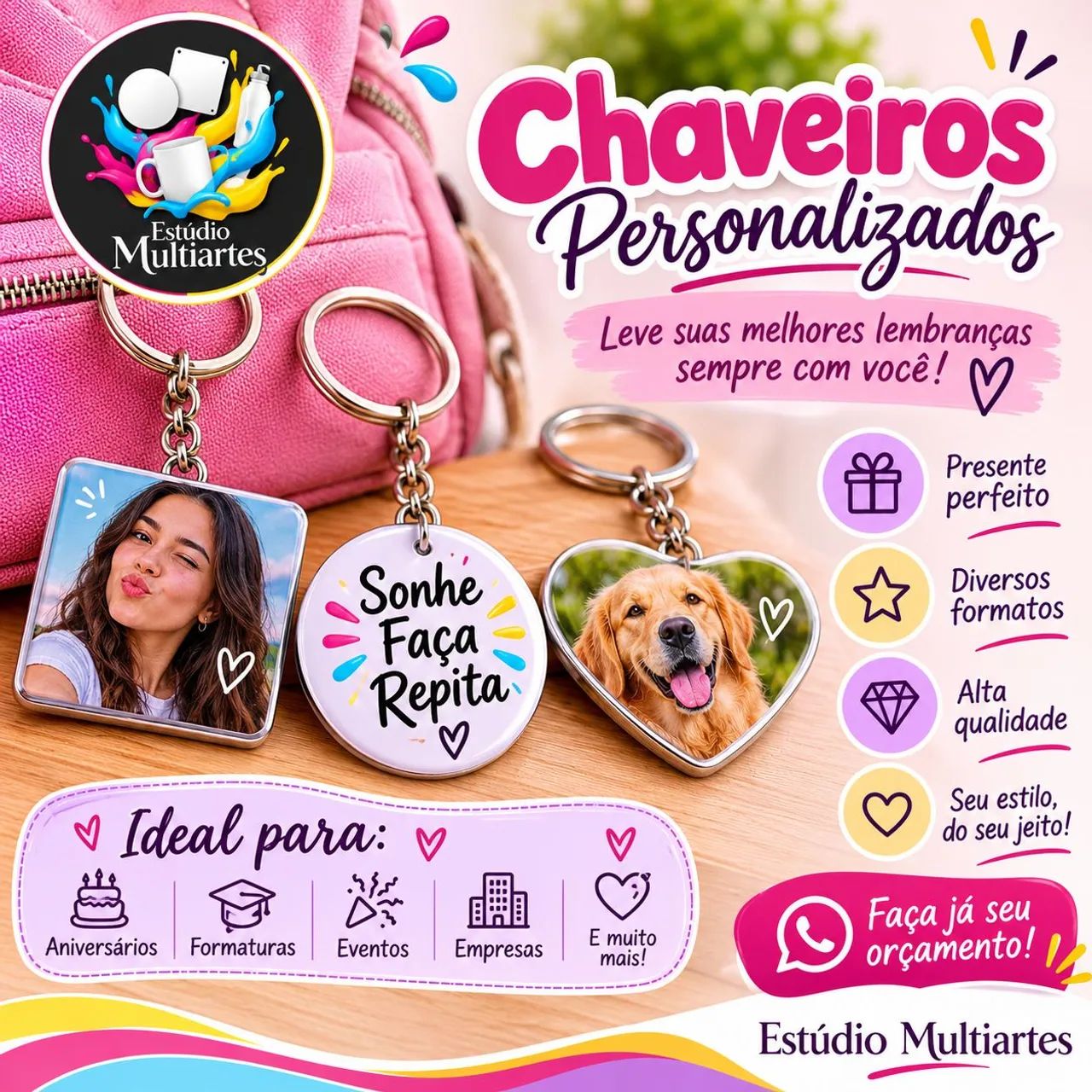 Caneca, chaveiro, copo personalizado - Foto 5