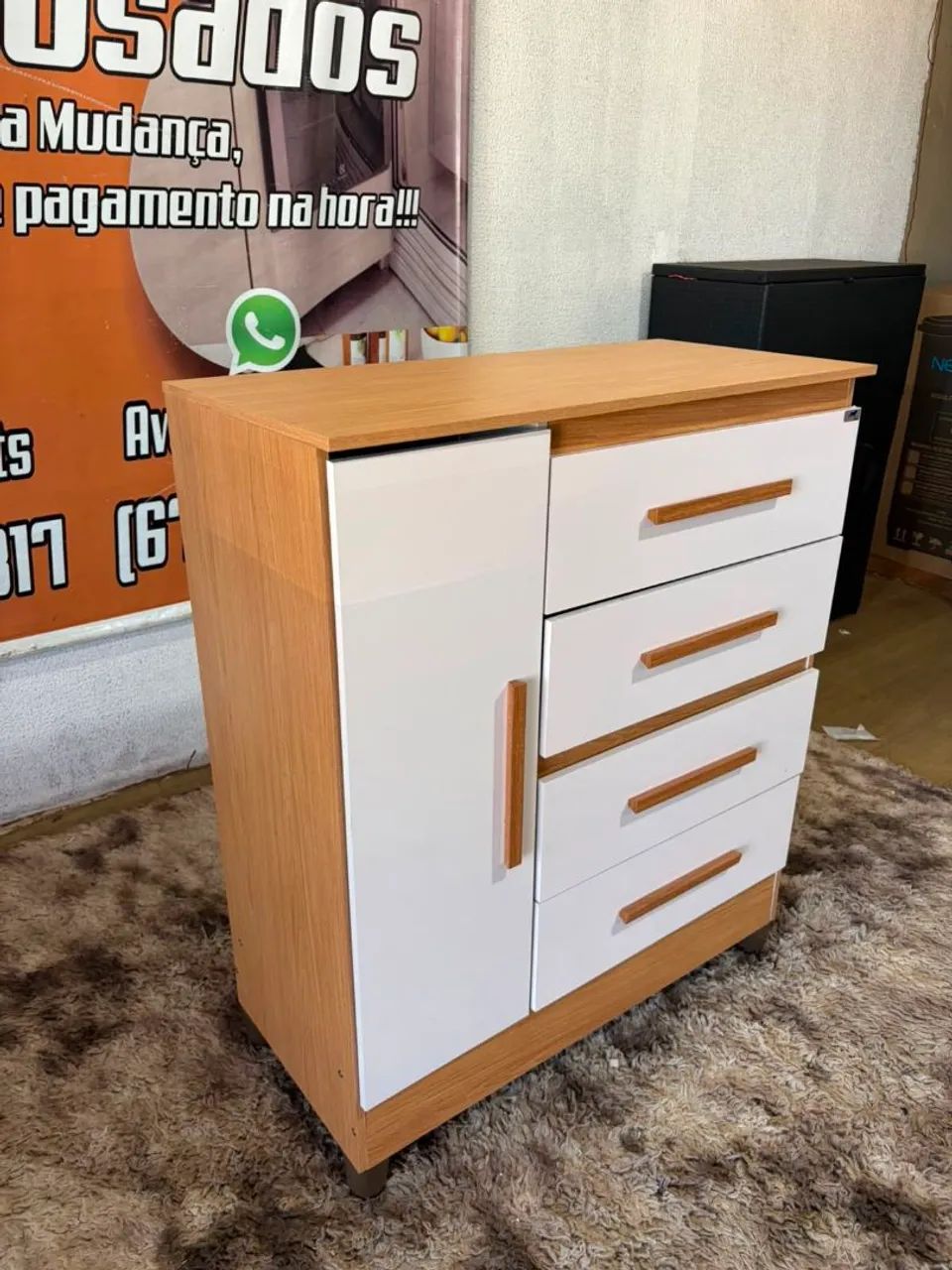 Cômoda com 4 gavetas e sapateira acoplada NOVA ((ENTREGO GRATIS)) - Foto 3