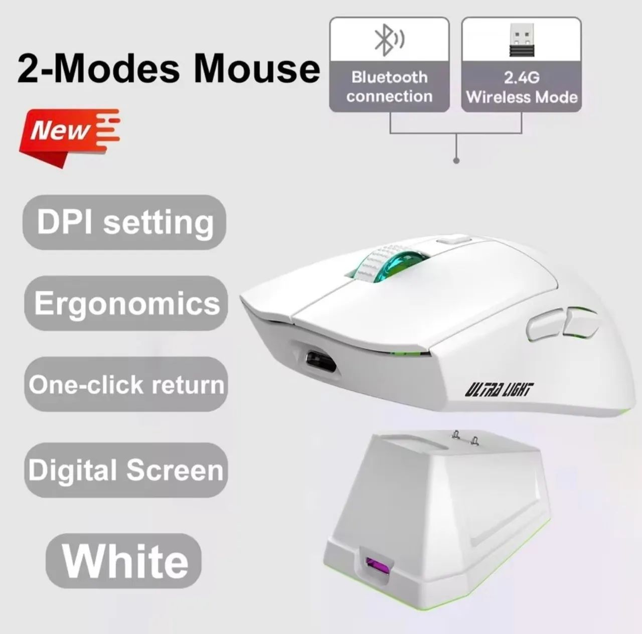 Mouse com base de carregamento 