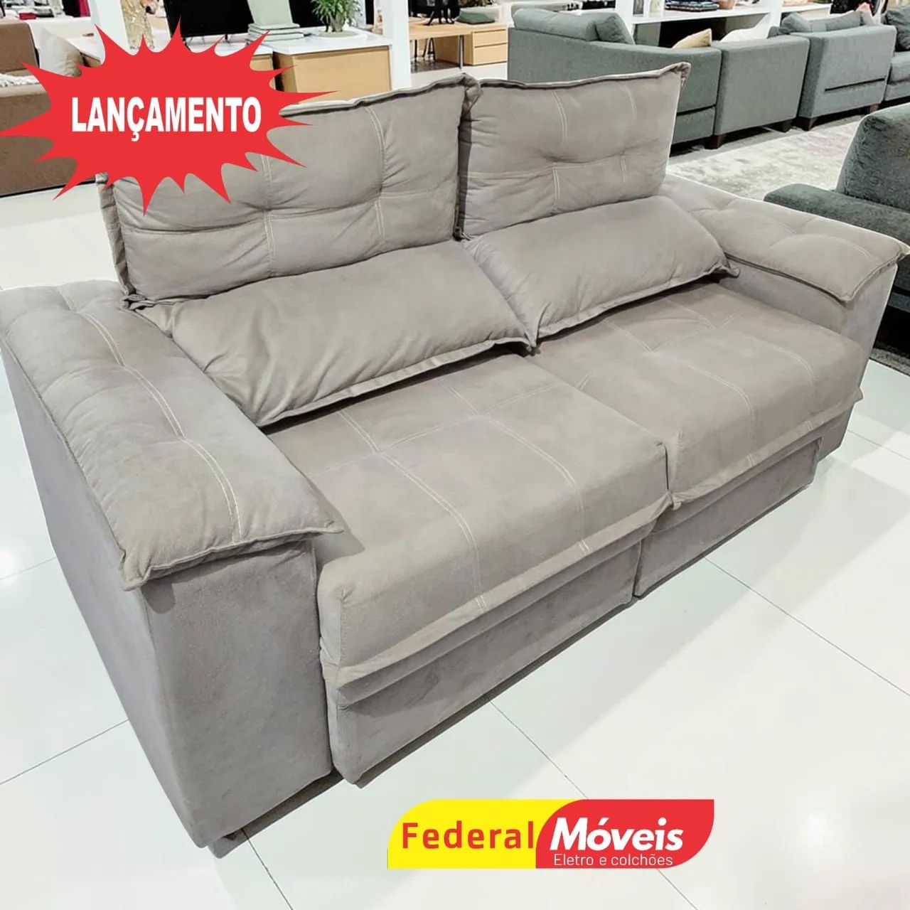 Sofá Reclinável e Retrátil com 1,80m - Entregamos