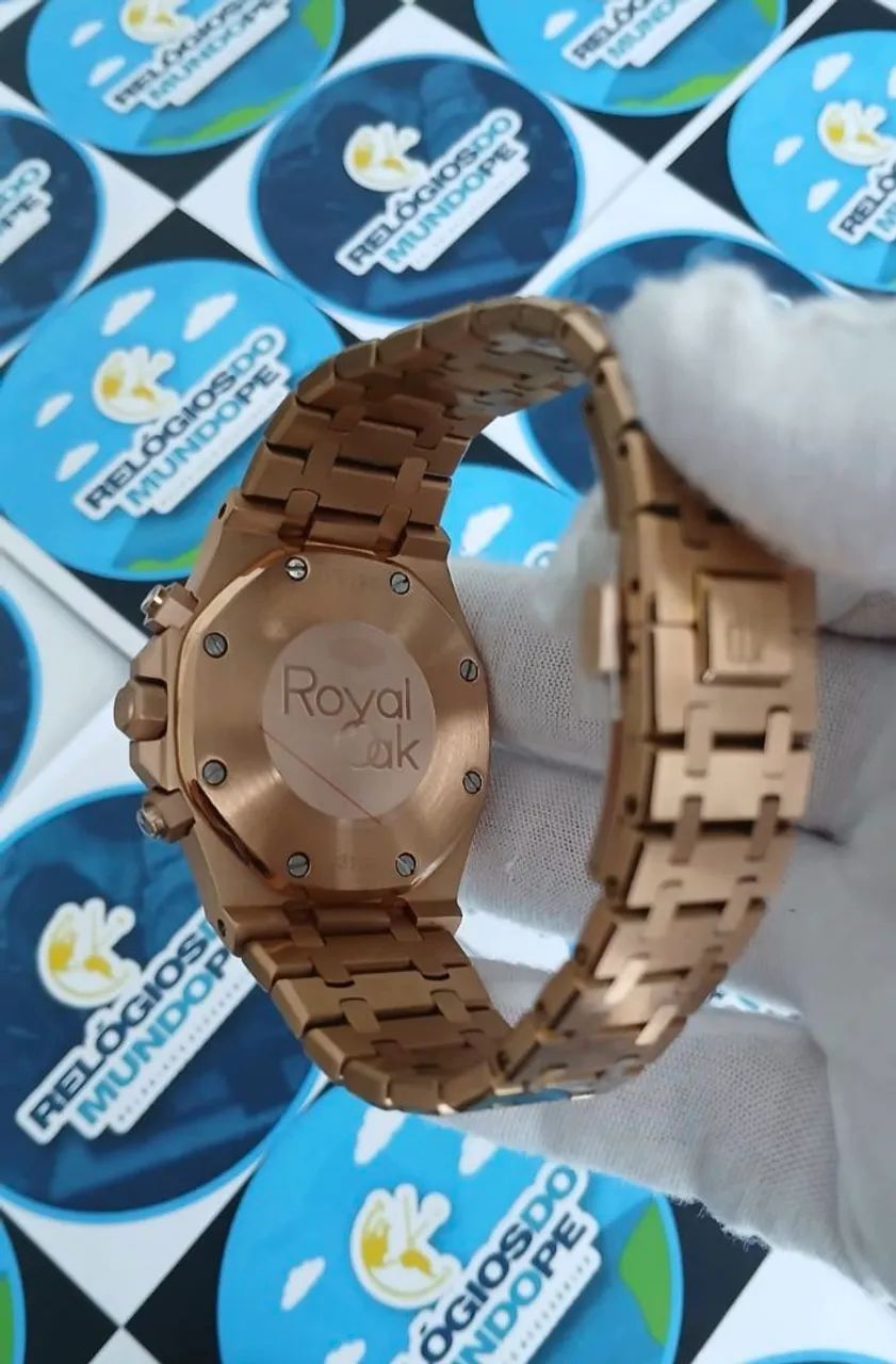 RELÓGIO ROYAL OAK CHNOGRAPH ROSE E FUNDO PRETO - Foto 4