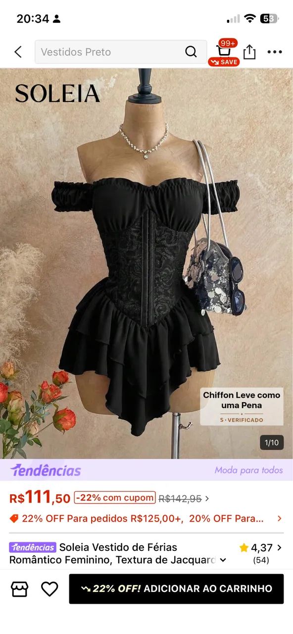 Vestido shein novo PP - Foto 2