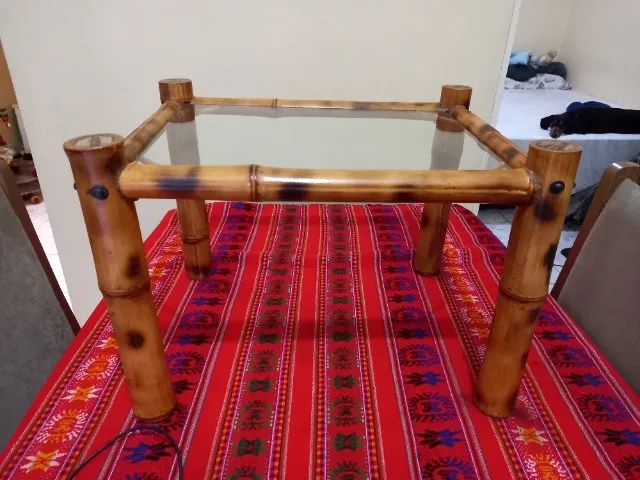 Mesinha de Bambu com vidro ( extremamente firme) - Foto 4