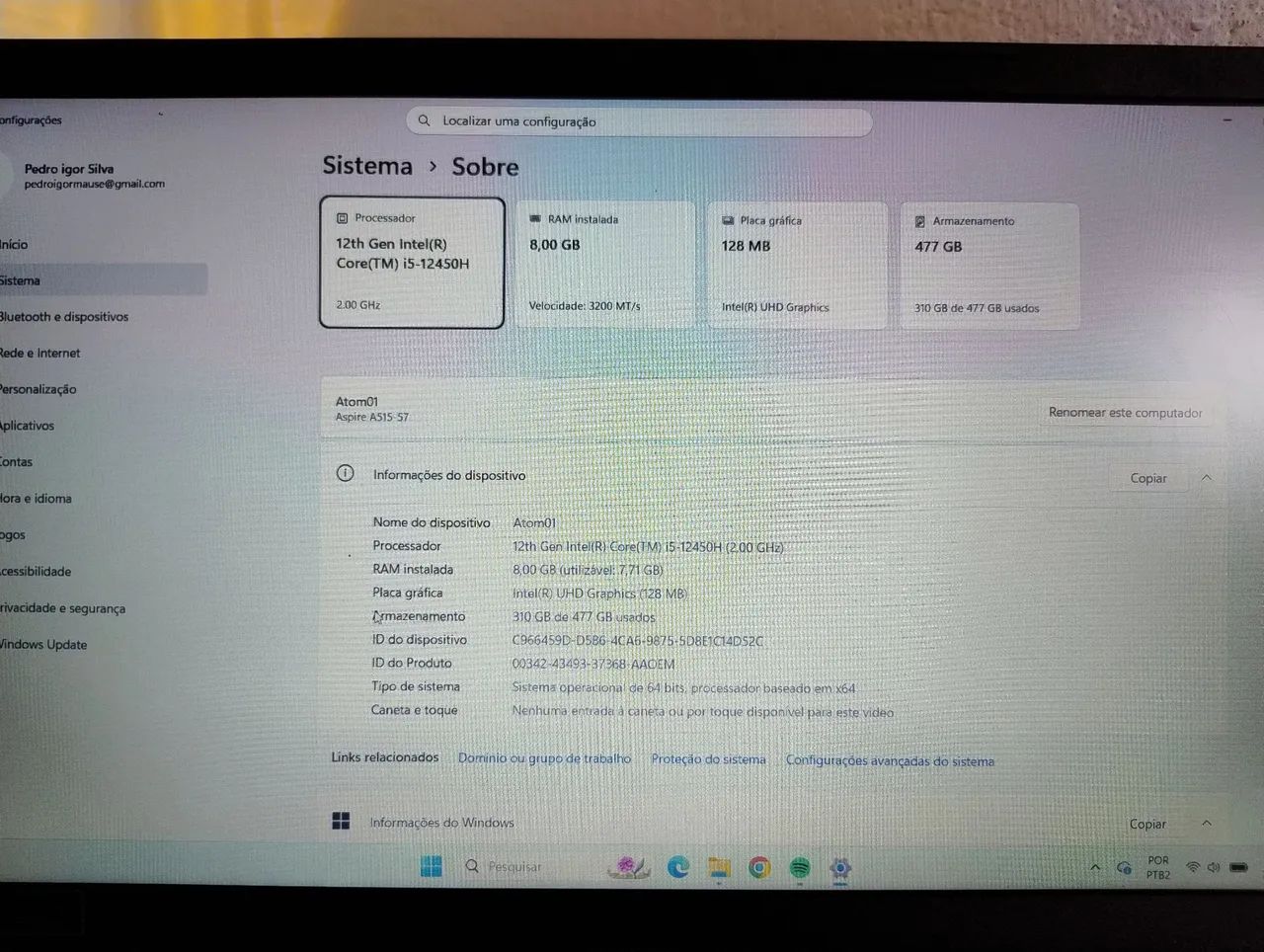 Notebook Acer aspire 5  - Foto 2