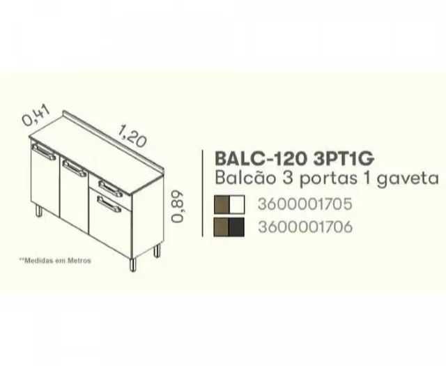 Balcão 3 Portas e 1 Gaveta FAZEMOS ENTREGAS DF E ENTORNO - Foto 4