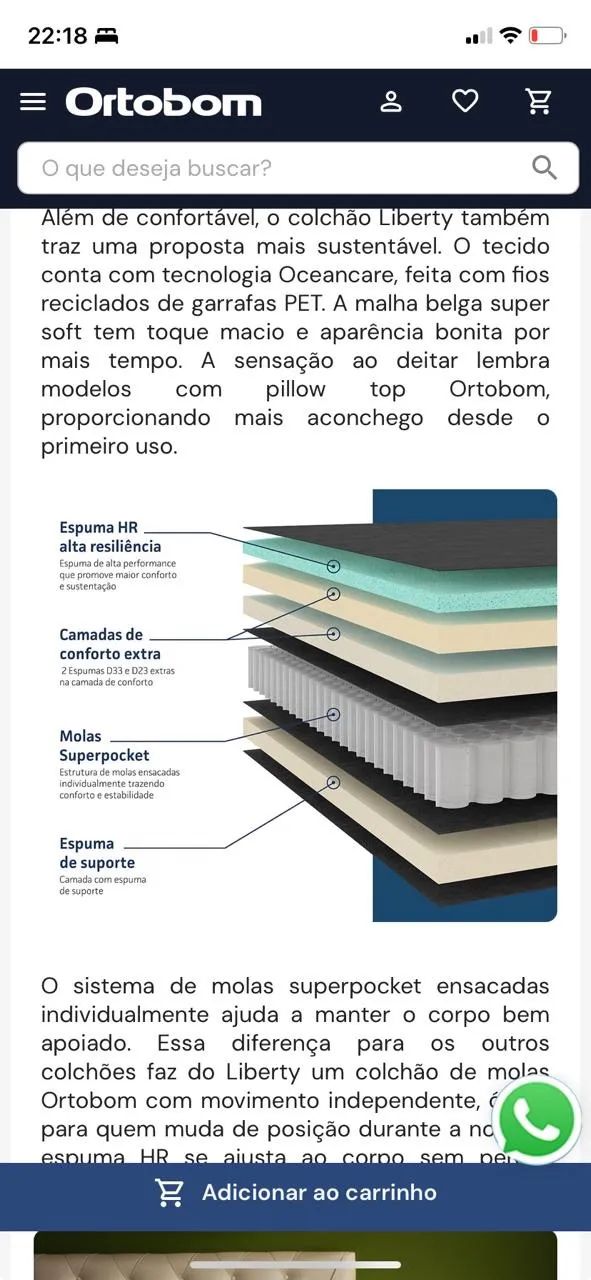 Cama King e Box Ortobom molas ensacadas - Foto 5