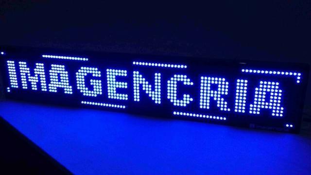 Letreiro Digital Painel de Led Azul Luminoso 1,30 x 0,20m c/ Usb 130 x 20m (Novo) - Foto 2