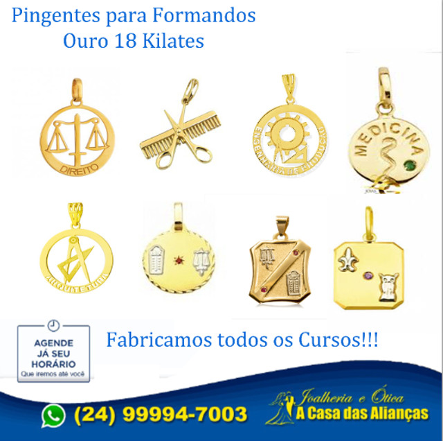 Anéis Moderno de formaturar em ouro 1'8 k - Todos cursos - Foto 6