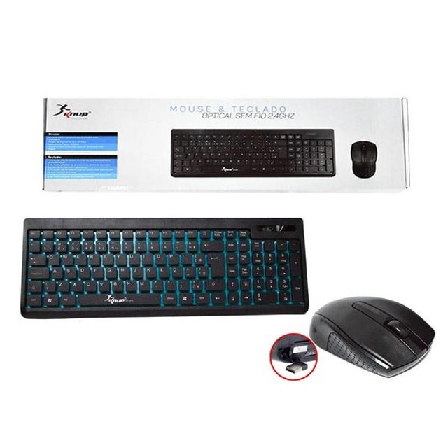 Kit Teclado + Mouse Sem Fio KP-2012 - Knup - Foto 2