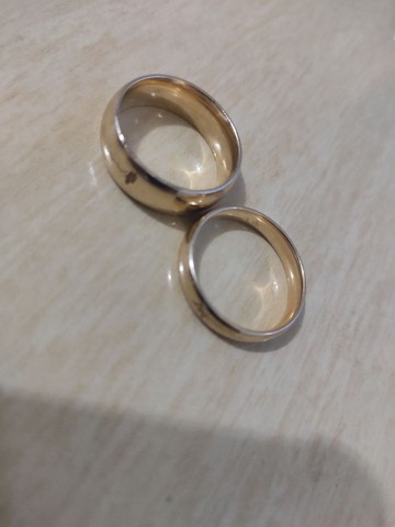 Alianças e correntes banhadas ouro. - Foto 3