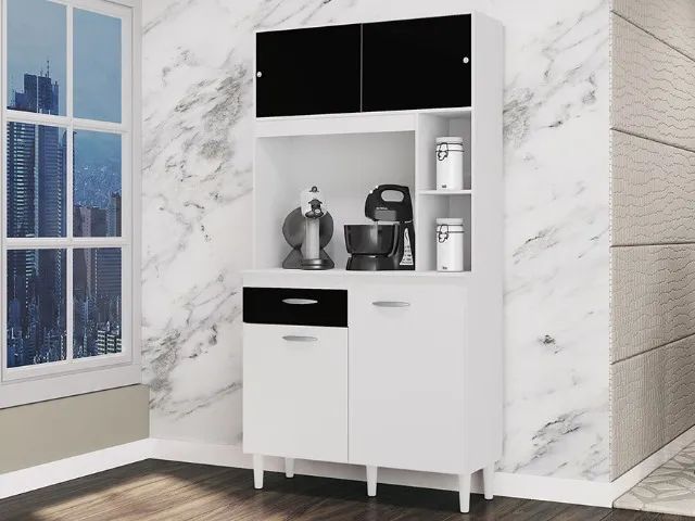 Kit Cozinha com 4 Portas, 1 Gaveta, Estrutura MDP e Puxadores de Plástico - Foto 3