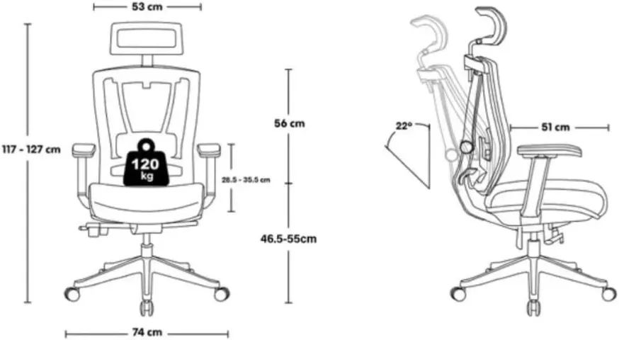 Cadeira de Escritório Makkon MK-7188 Ergonômica (Branca) - Foto 5
