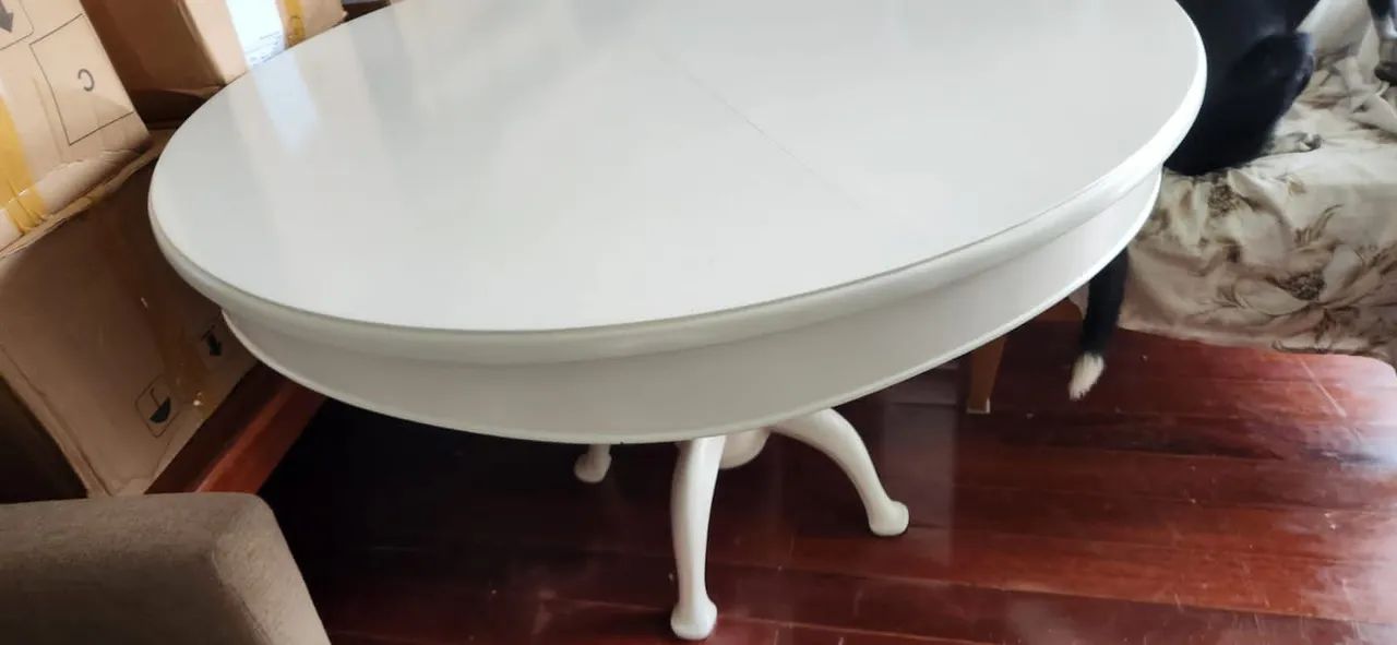 Mesa de madeira laqueada branca  - Foto 3