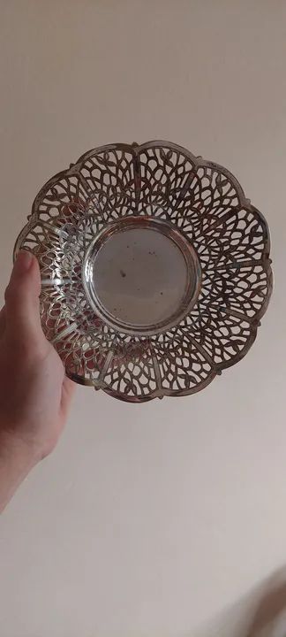 Antiguidade Bandeja Prata Spam 