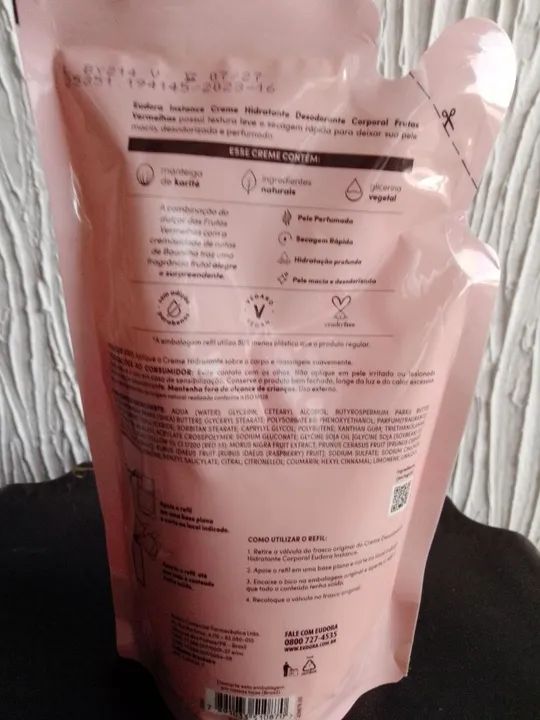 Creme Hidratante Desodorante Corporal EUDORA Instance Frutas Vermelhas 350ml - Foto 2