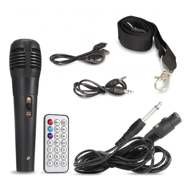 Caixa De Som Alto Falante Bluetooth Amplificada LED Usb Fm Pen Drive Aux Karaokê Microfone - Foto 3