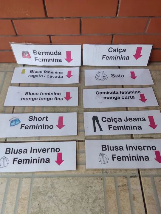 Placas de identificação para Loja 