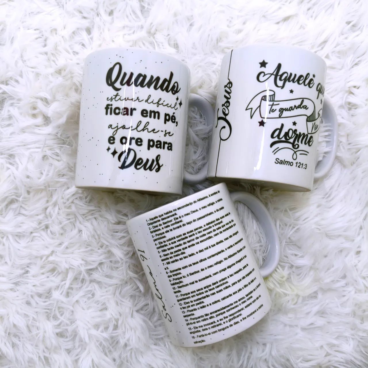 3 Canecas Personalizadas com mensagem de fé  - Foto 2