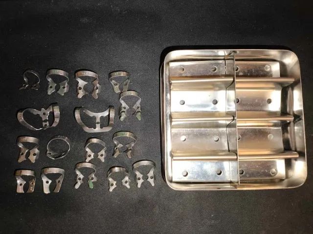 16 Grampos para isolamento + estojo porta grampo