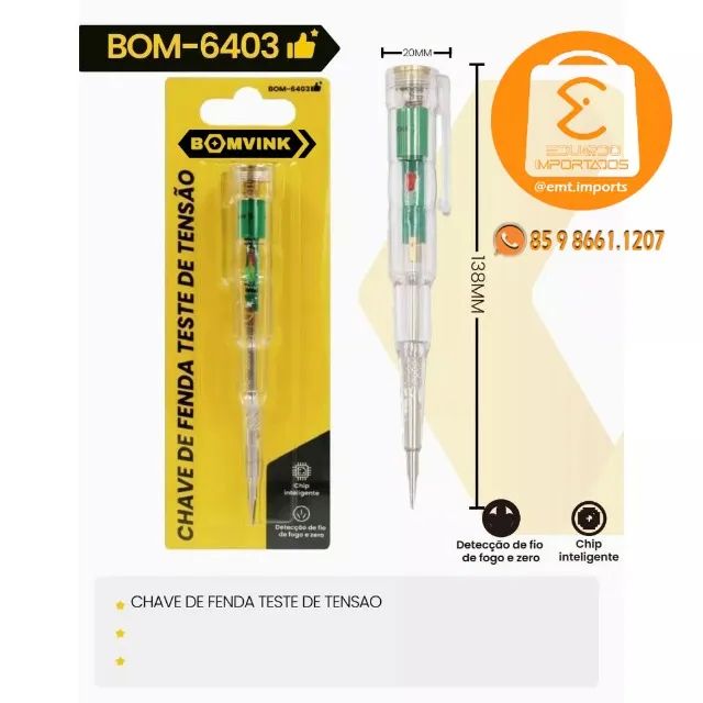 Chave de Fenda Teste de Tensão BOM-6403 - Foto 4