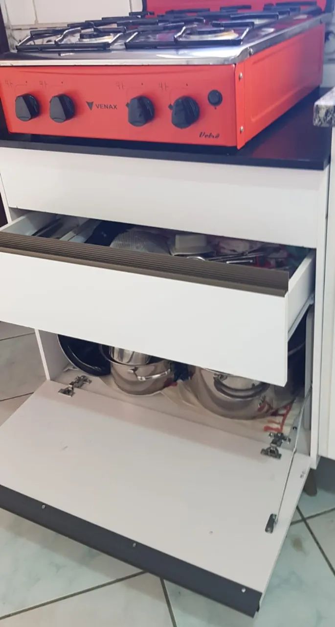 Balcao Cozinha para Cooktop 70 cm 1 Porta 1 Gaveta Veneza GB Multimoveis - Foto 3