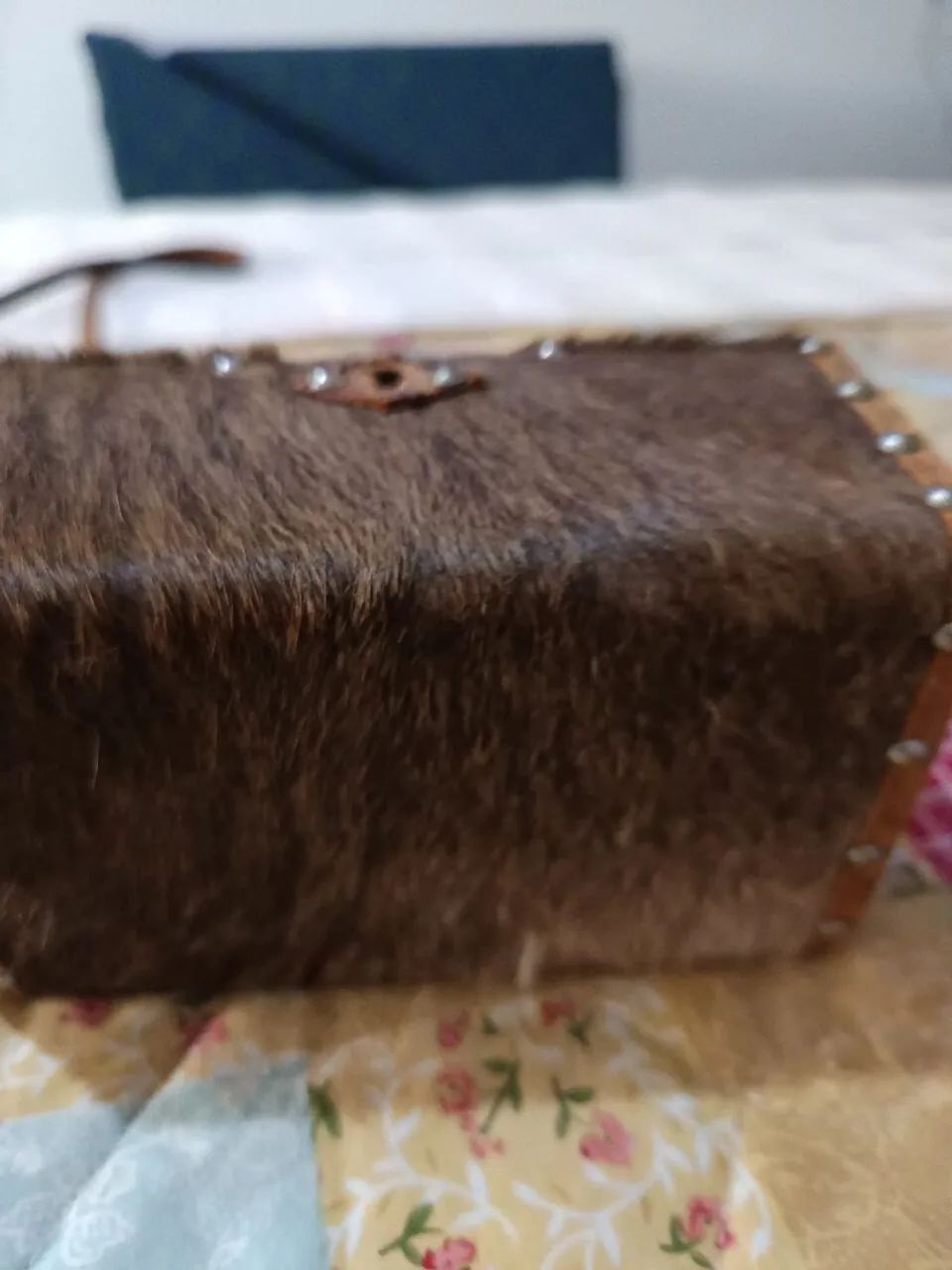 Baú porta jóias de Couro Antigo - Foto 4