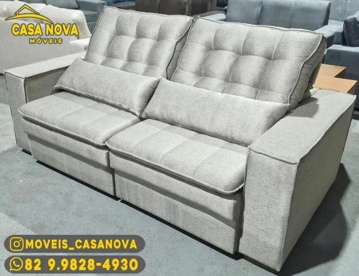 Sofá Retrátil e Reclinável Linho - Foto 2