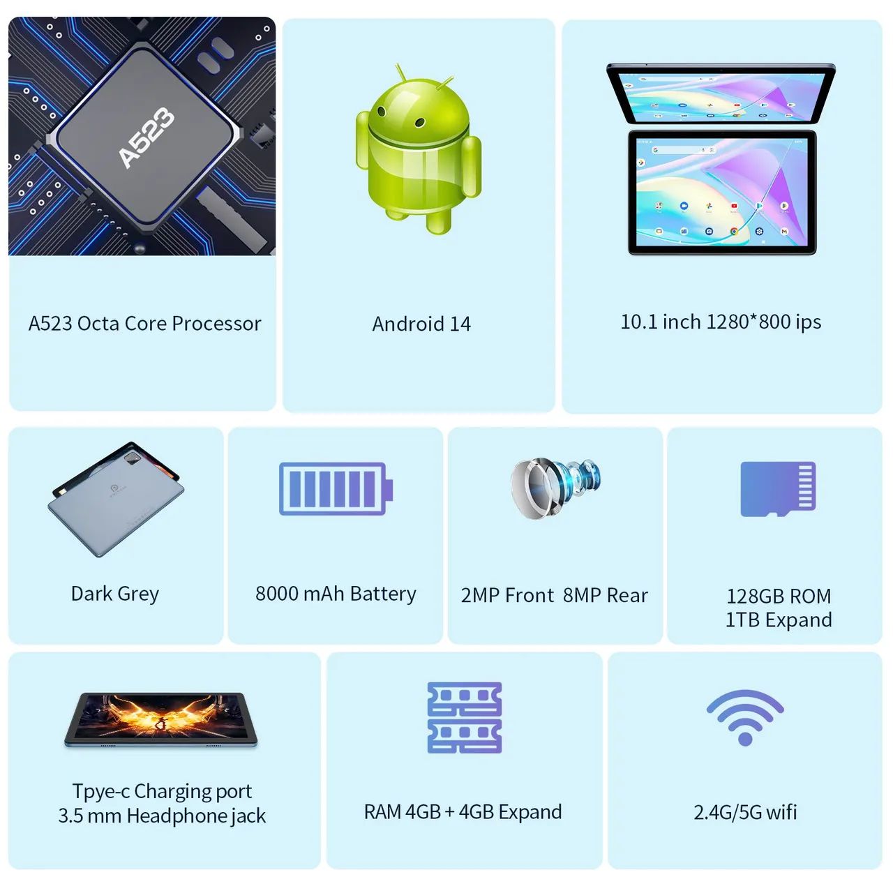 Tablet priton Android 14 8GB RAM 128GB de Armazenamento - Foto 4