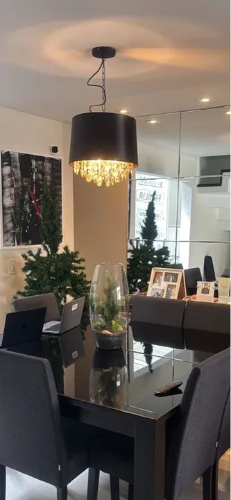 LUMINÁRIA PRETA PARA SALA DE JANTAR