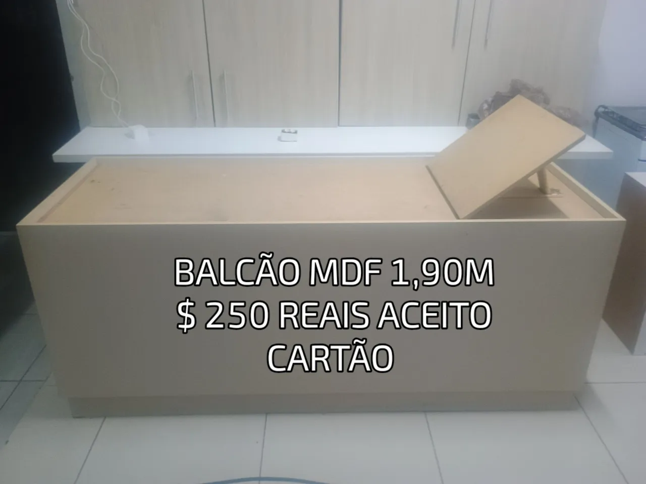 Balcão MDF 1,90m - Aceito Cartão