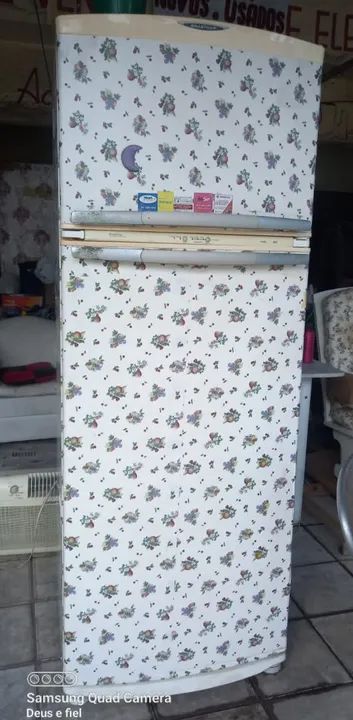 Geladeira Duplex com Design Floral ENVELOPADA POR 1.090.00 APENAS DINHEIRO 
