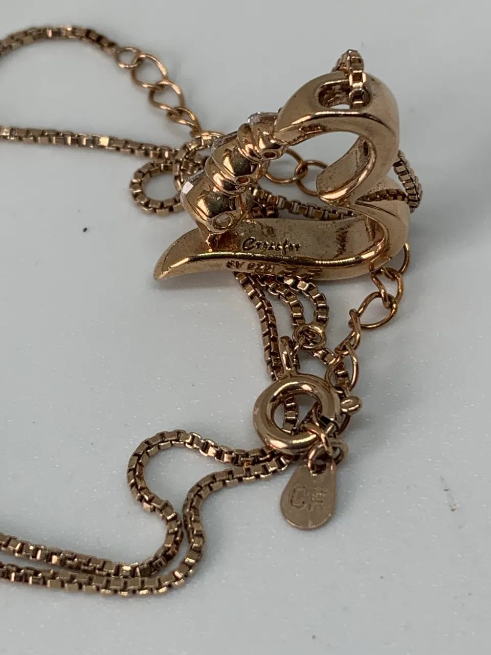 crossfor colar de prata com pingente de coração - Foto 5