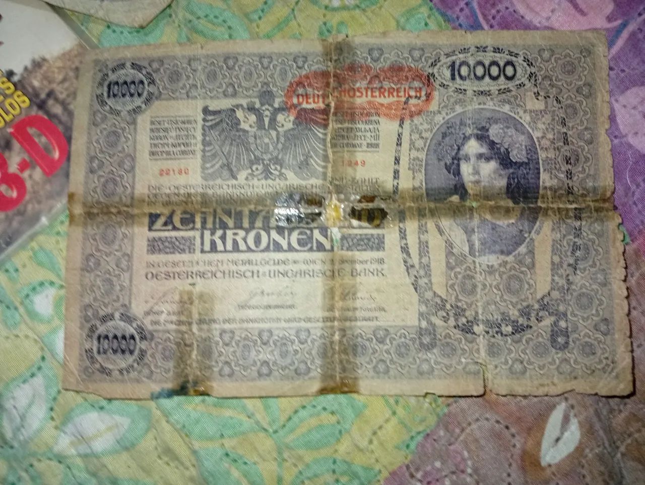 Cédula Antiga 10.000 Kronen Austro-Húngara - Colecionador