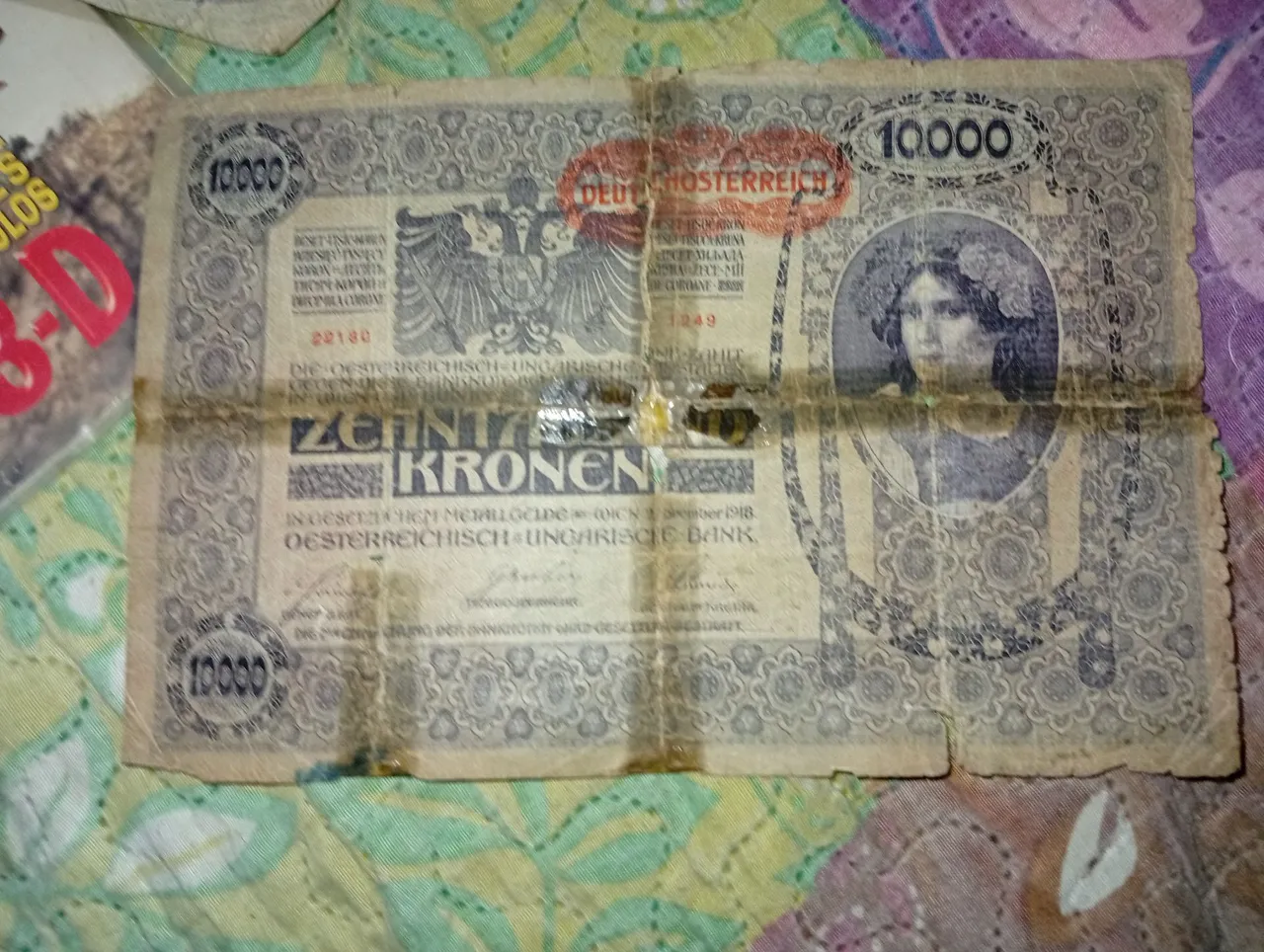 Cédula Antiga 10.000 Kronen Austro-Húngara - Colecionador